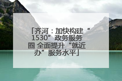 齐河：加快构建“1530”政务服务圈 全面提升“就近办”服务水平