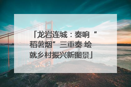龙岩连城：奏响“稻薯烟”三重奏 绘就乡村振兴新图景