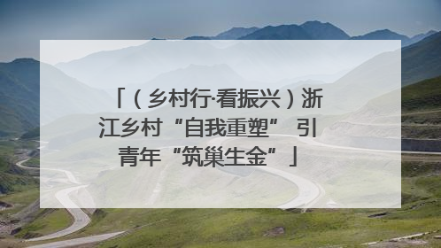 （乡村行·看振兴）浙江乡村“自我重塑” 引青年“筑巢生金”