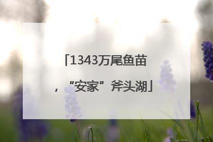 1343万尾鱼苗，“安家”斧头湖