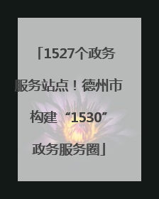 1527个政务服务站点！德州市构建“1530”政务服务圈