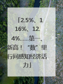 2.5%、116%、12.4%……第一、新高！“数”里行间感知经济活力