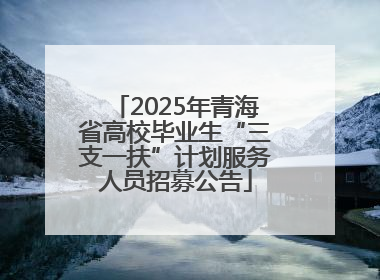 2025年青海省高校毕业生“三支一扶”计划服务人员招募公告