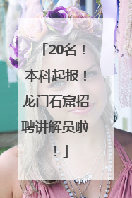 20名！本科起报！龙门石窟招聘讲解员啦！