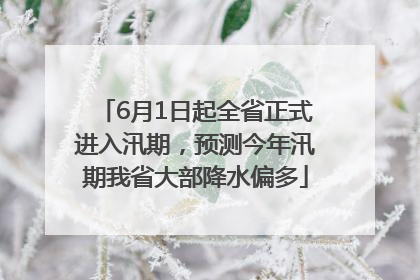 6月1日起全省正式进入汛期，预测今年汛期我省大部降水偏多